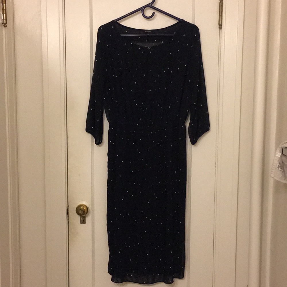 Babaton pleated midi dress.